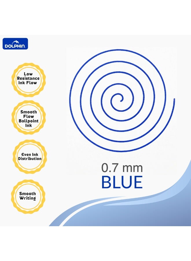 Dolphin GP780 Ballpoint Pens 0.7mm – Smooth Writing Blue Ink Ball Pens, Comfortable Grip, Long Writing Office & School Pens, Pack of 36 - Image 4